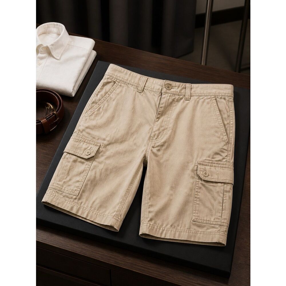 ST. JOHN’s BAY COMFORT STRETCH 10” MEN’s CARGO SHORT IN GRAY SIZE 40